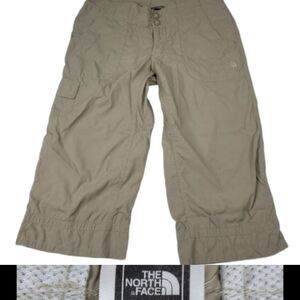 4 NORTH FACE KHAKI ACTIVE CARGO CAPRI TAN PERFORMANCE TRAIL PANTS small